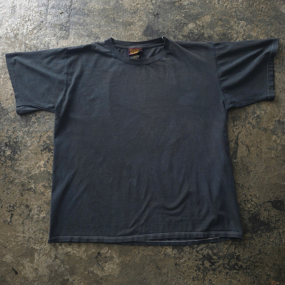 Vintage 90s Faded Glory Blue Black T-shirt Large Hand Dyed Made in USA